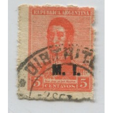 ARGENTINA SERVICIO OFICIAL GJ 299 ESTAMPILLA USADA FILIGRANA SERRA BOND U$ 30